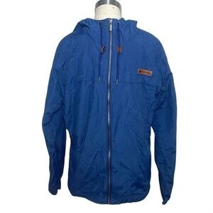 Columbia Men's Blue Full Zip Hooded Lightweight Jacket Adventure Outdoor Size XL